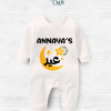 Custom Name First Eid White Body Suit with Crescent
